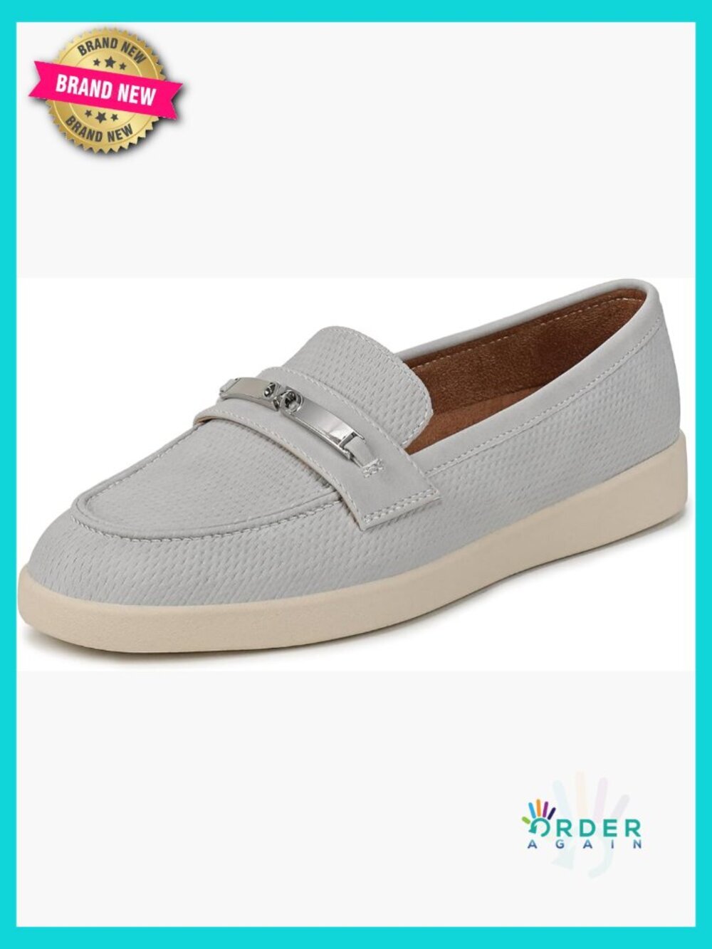 Minimalist Loafer with Ornament Detail Contour Plus Breathable Perforated Faux